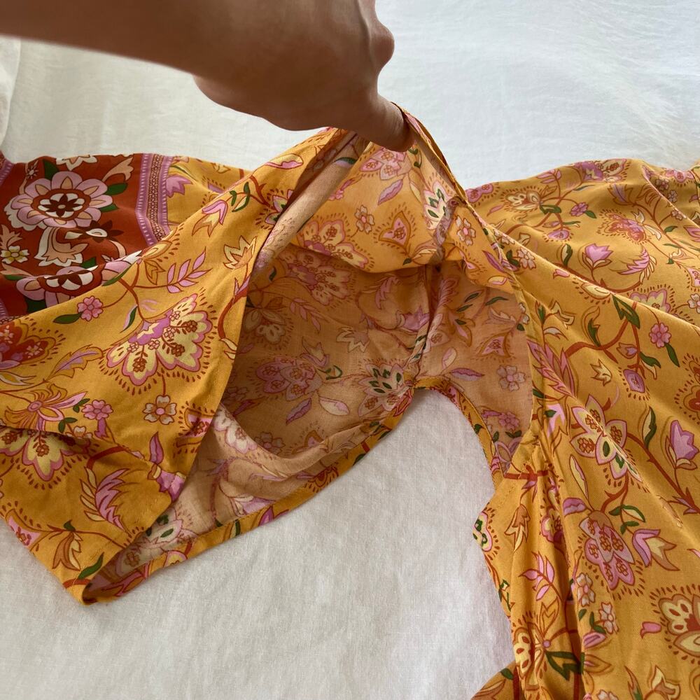 Spell And The Gypsy Collective Portobello Road Kimono Floral Yellow Robe, Small - Picture 13 of 16
